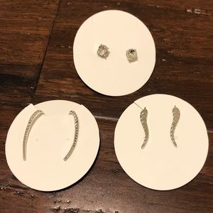 3 Pairs of Silver Earrings